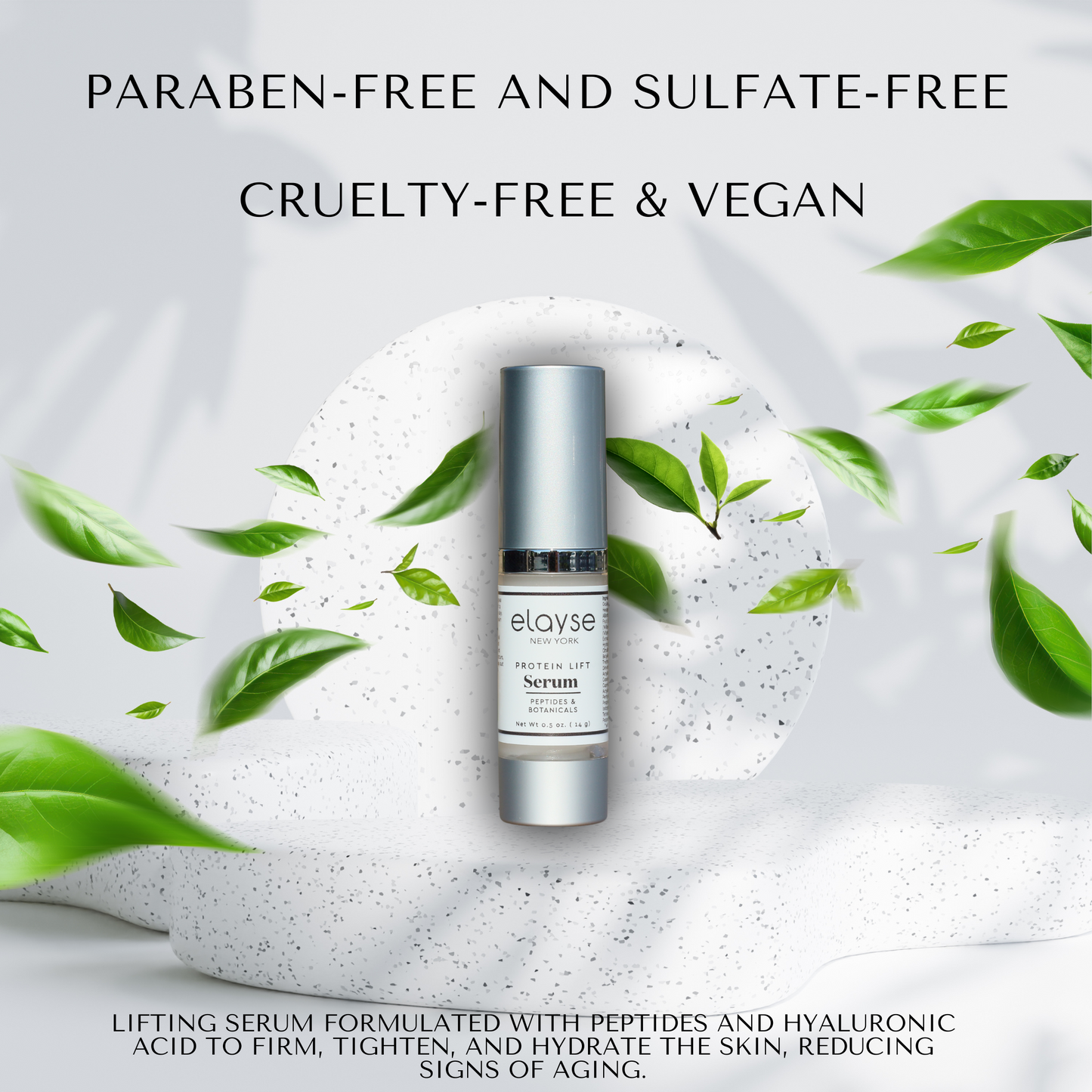 Elayse Protein Lift Serum - Peptide-Infused Formula for Firming & Smoothing Skin, Reduces Fine Lines & Wrinkles, Hydrating & Anti-Aging Serum - 1oz