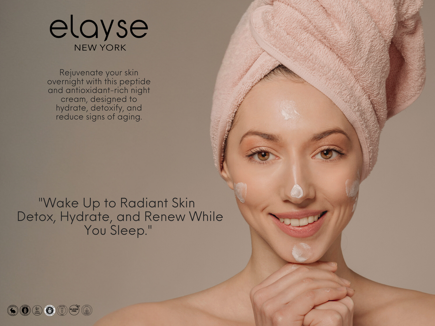 Elayse Luxurious Detox Nightwear Cream - Overnight Hydration & Skin Revitalization, Anti-Aging Formula with Peptides & Antioxidants, Deeply Nourishes & Renews Skin - 2oz