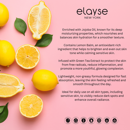 Elayse Brightening Face Serum - Vitamin C Enriched, Evens Skin Tone & Boosts Radiance, Reduces Dark Spots & Hyperpigmentation, Hydrating & Lightweight Formula - 1oz