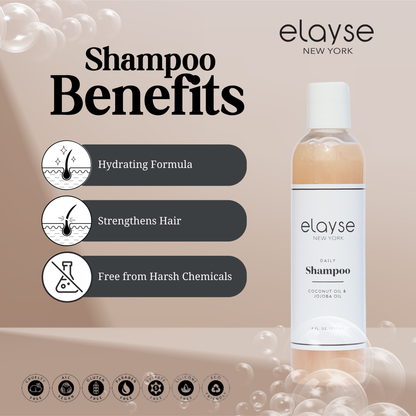 Elayse Haircare Set - Hydration Boost Hair Mask, Daily Conditioner, Daily Shampoo & Biotin Boost Hair Serum, 4-Piece Set, Sulfate & Paraben-Free, Safe for Color-Treated Hair