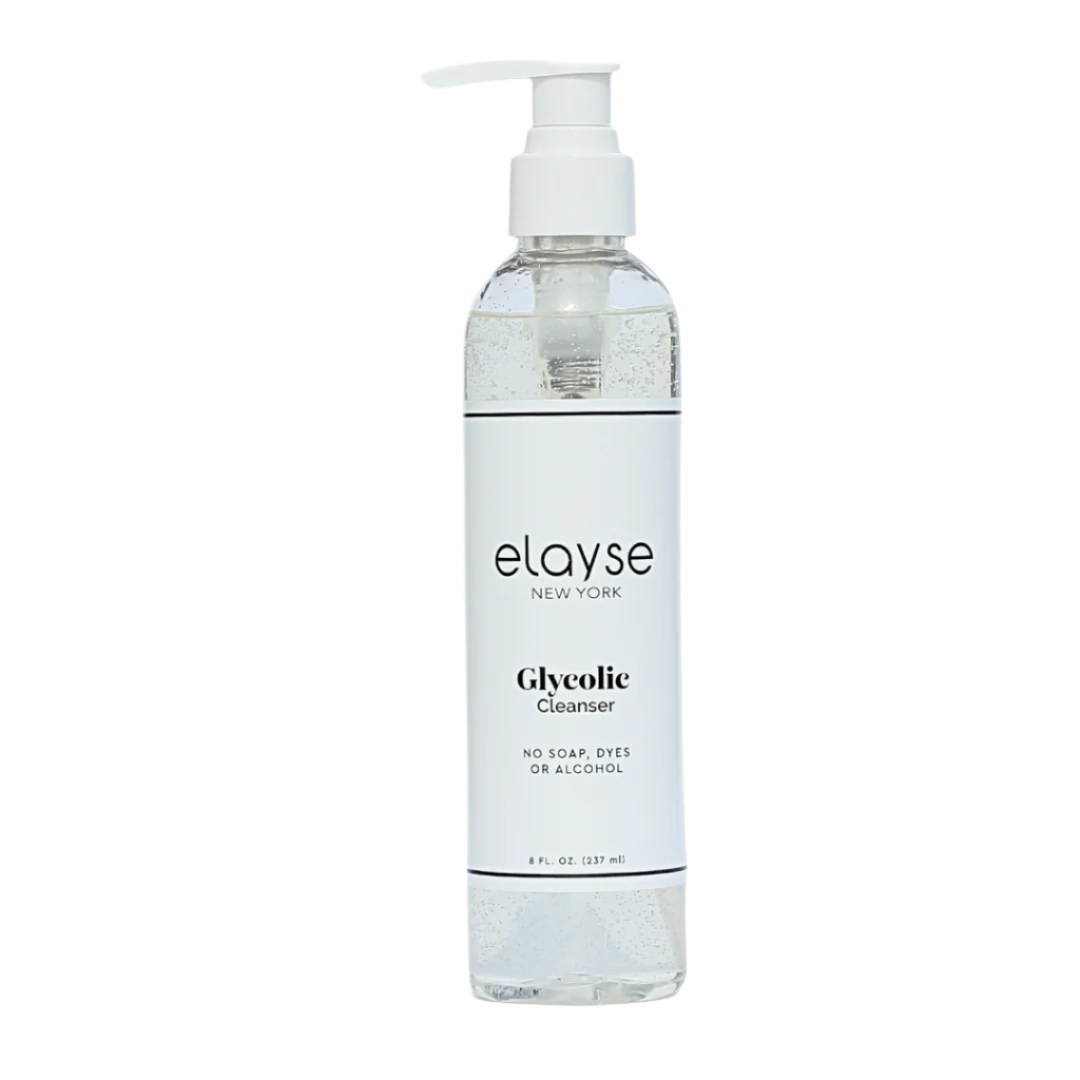 Elayse Premium Glycolic Cleanser - Refreshing and Smoothing Formula, Deep Exfoliating Face Wash, Reduces Fine Lines & Uneven Texture, Brightens & Hydrates Skin - 8oz