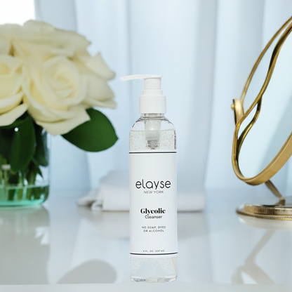 Elayse Premium Glycolic Cleanser - Refreshing and Smoothing Formula, Deep Exfoliating Face Wash, Reduces Fine Lines & Uneven Texture, Brightens & Hydrates Skin - 8oz